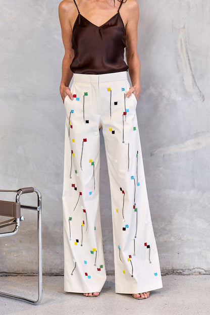 Beaded Wide Leg Pants