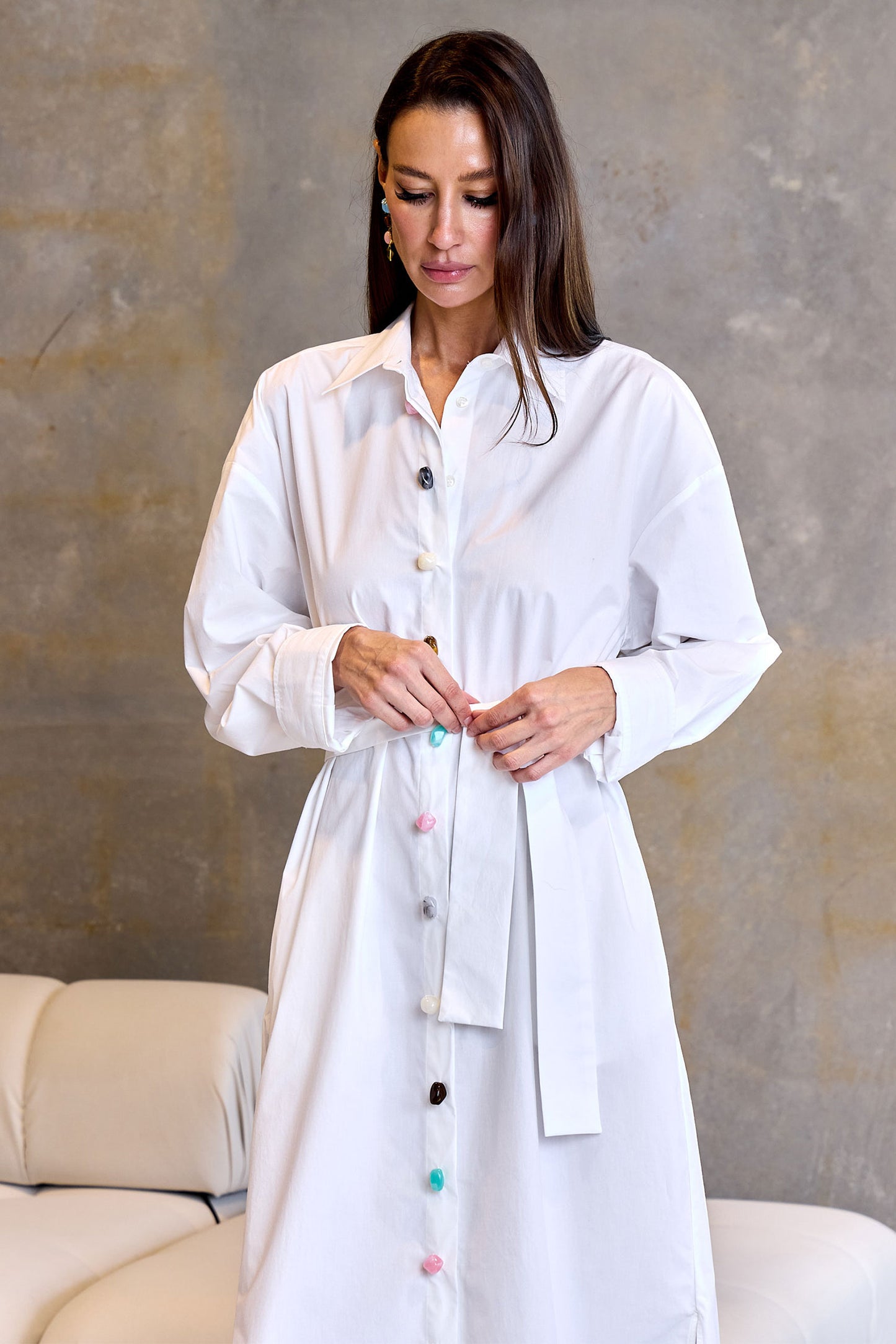 Jewel Stone Shirtdress