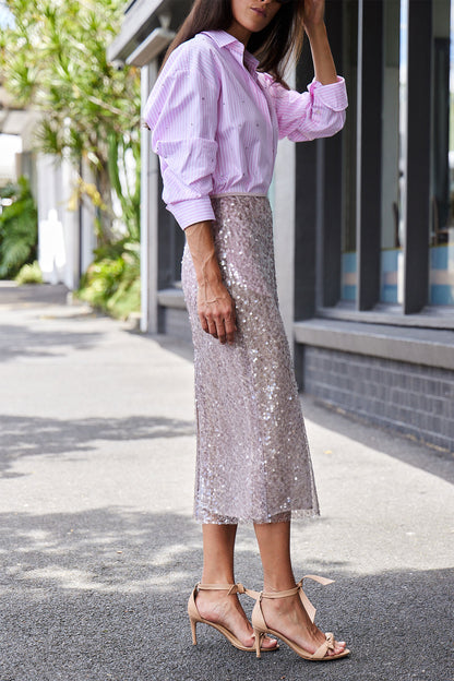 Sequin Midi Skirt