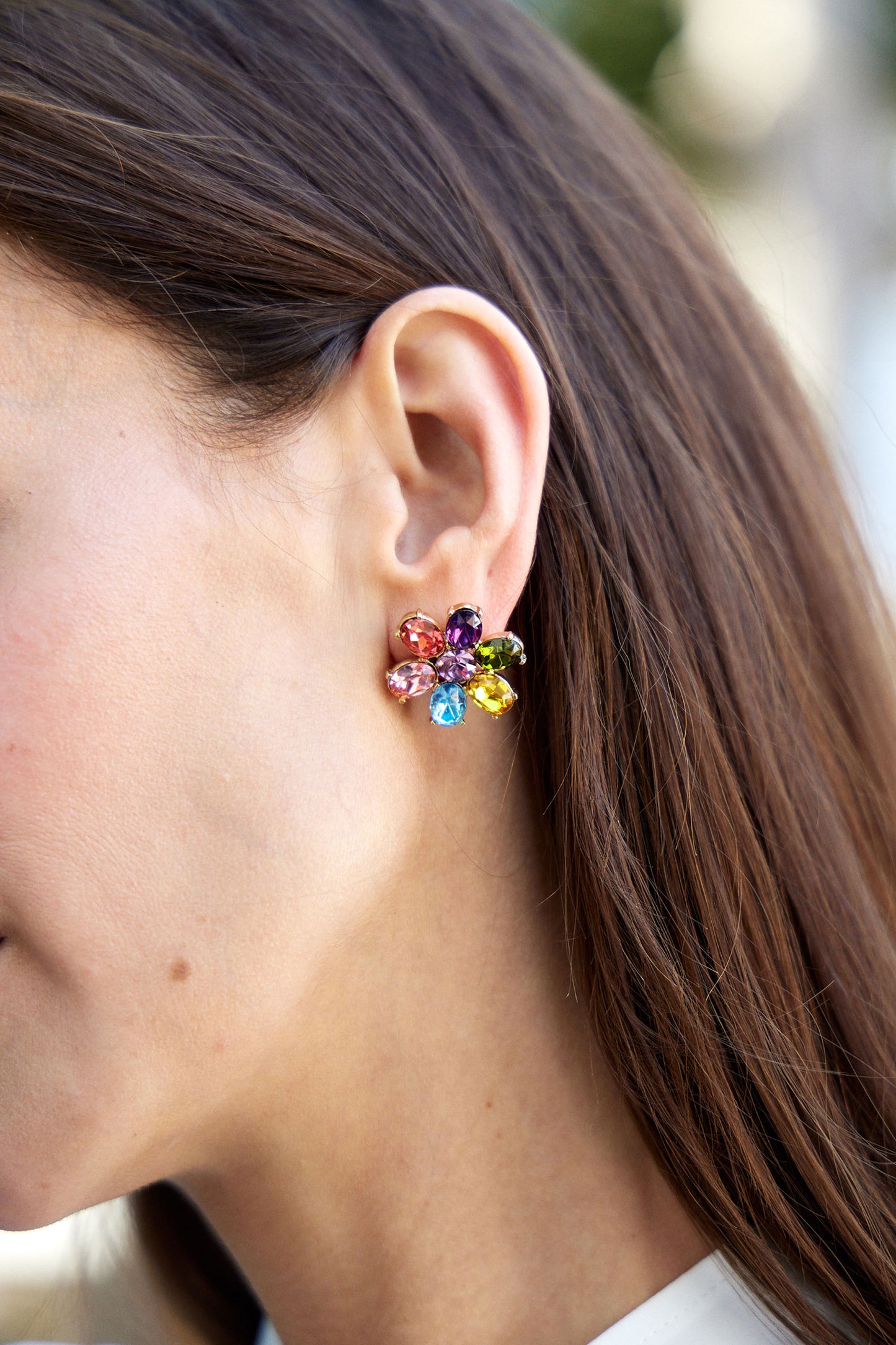 Crystal Floral Earring