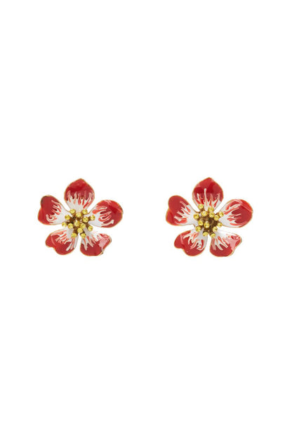 Hand Painted Flower Earring