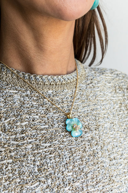 Pansy Lucite Necklace