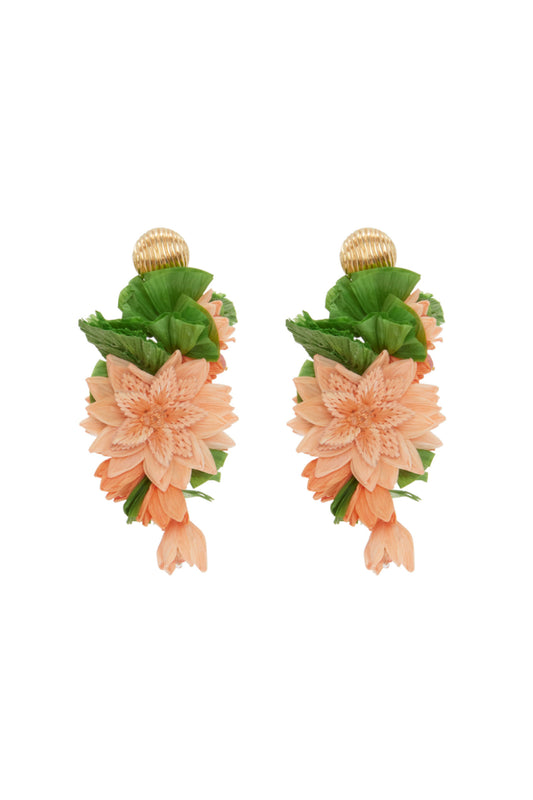 Raffia Floral Cascading Earring