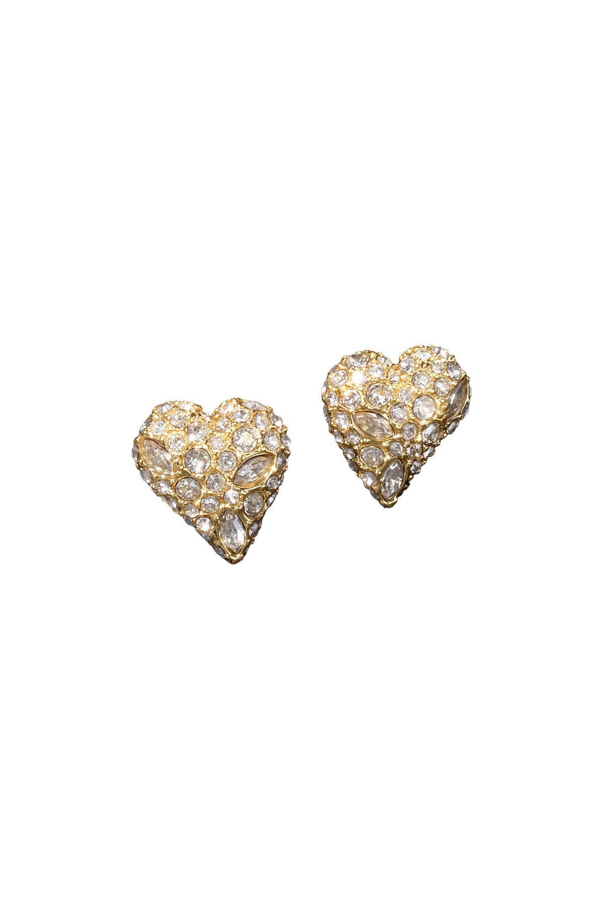 Pave Heart Stud Earring