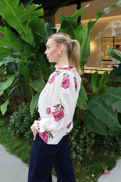 Poet Fuchsia Poppy Blouse