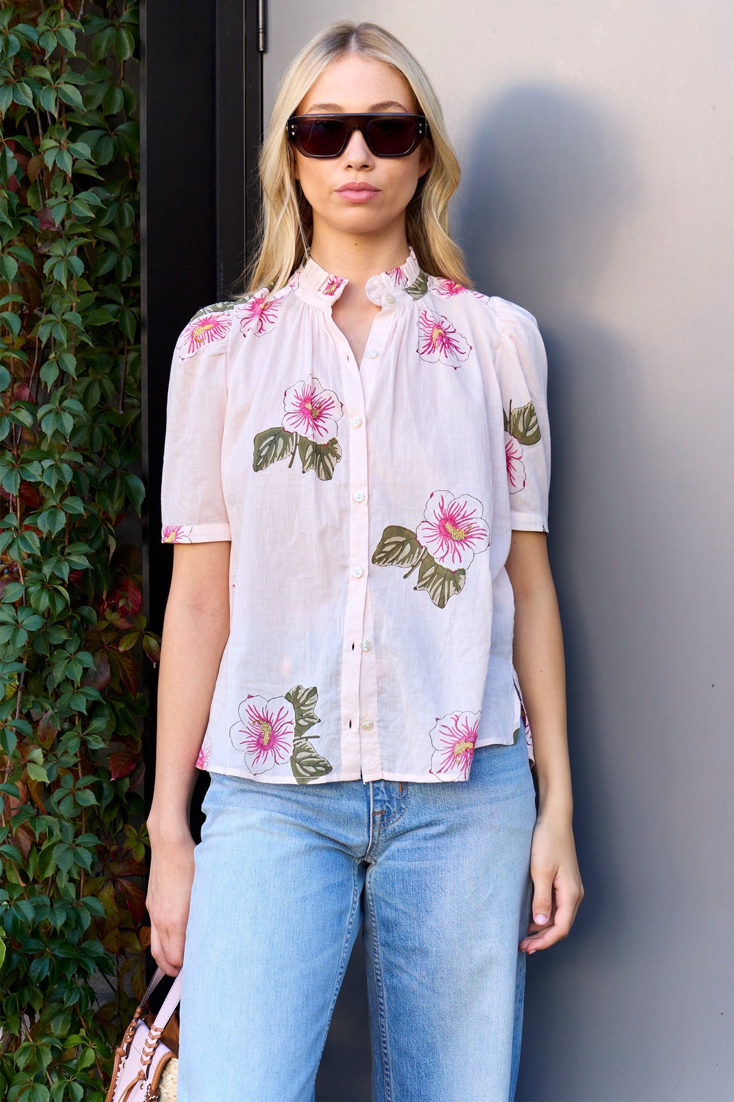 Winnie Blush Hibiscus Shirt