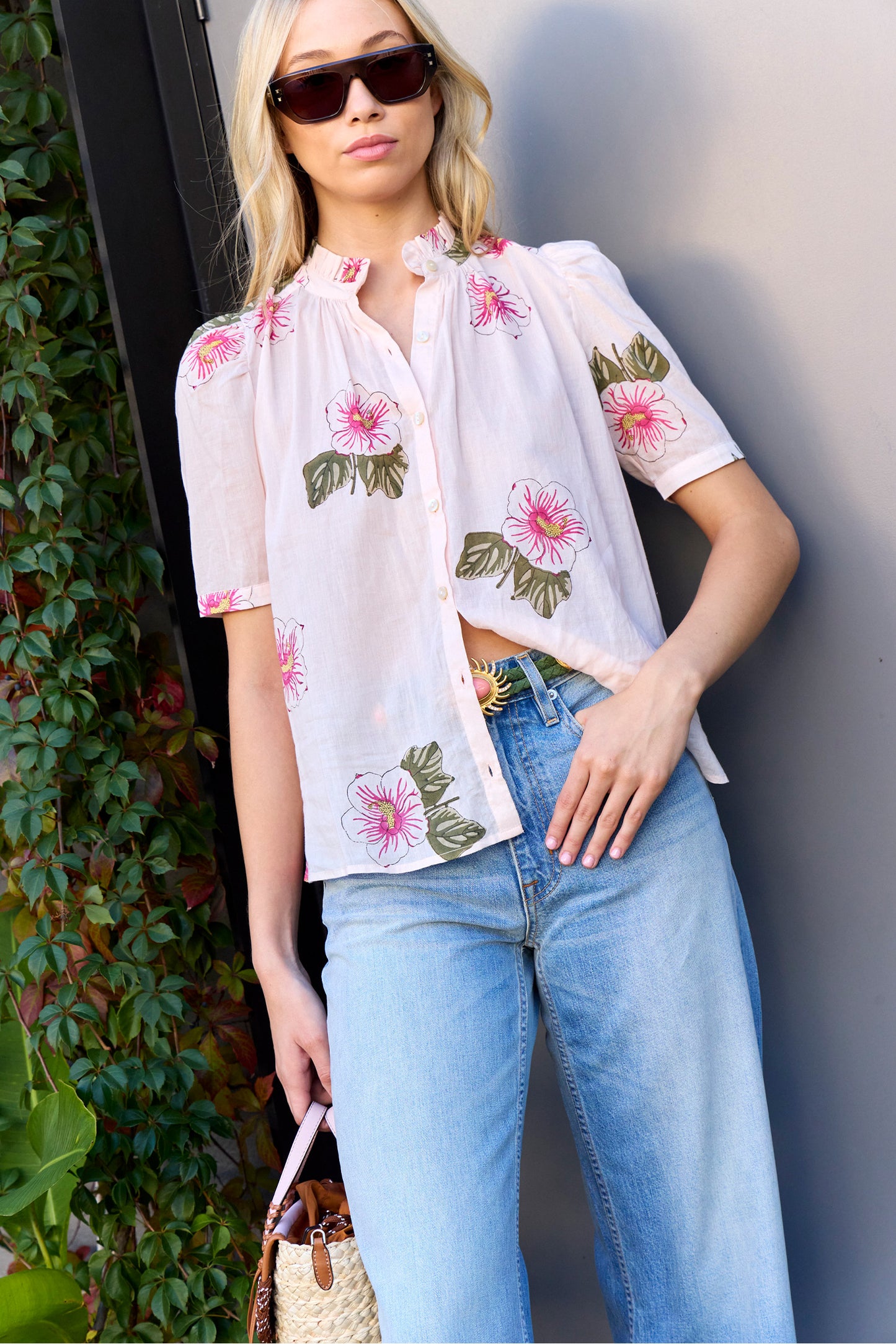 Winnie Blush Hibiscus Shirt