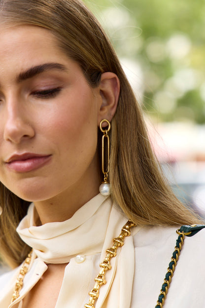 Link Pearl Drop Earring