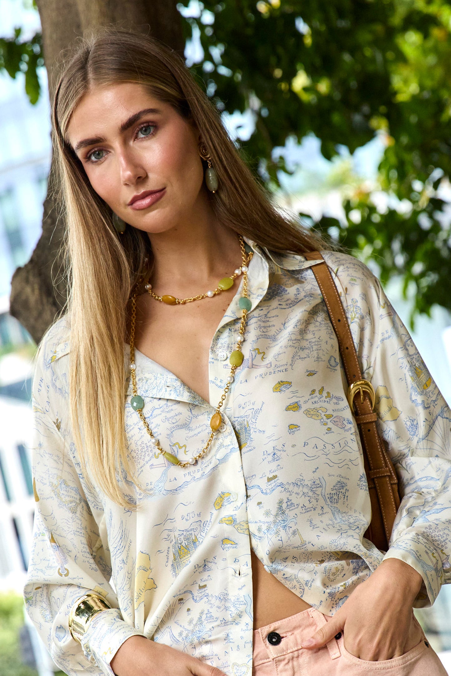 Multi Stone Long Necklace