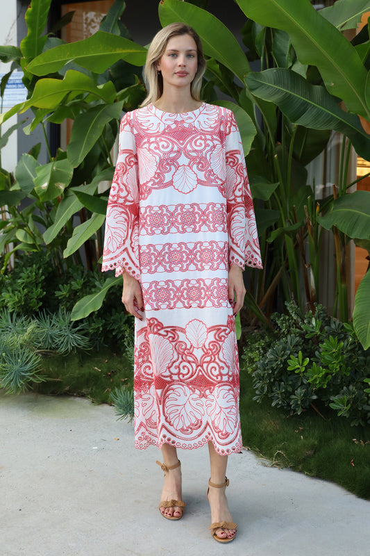 borgo de nor pink dress Dakota Twill Midi Dress