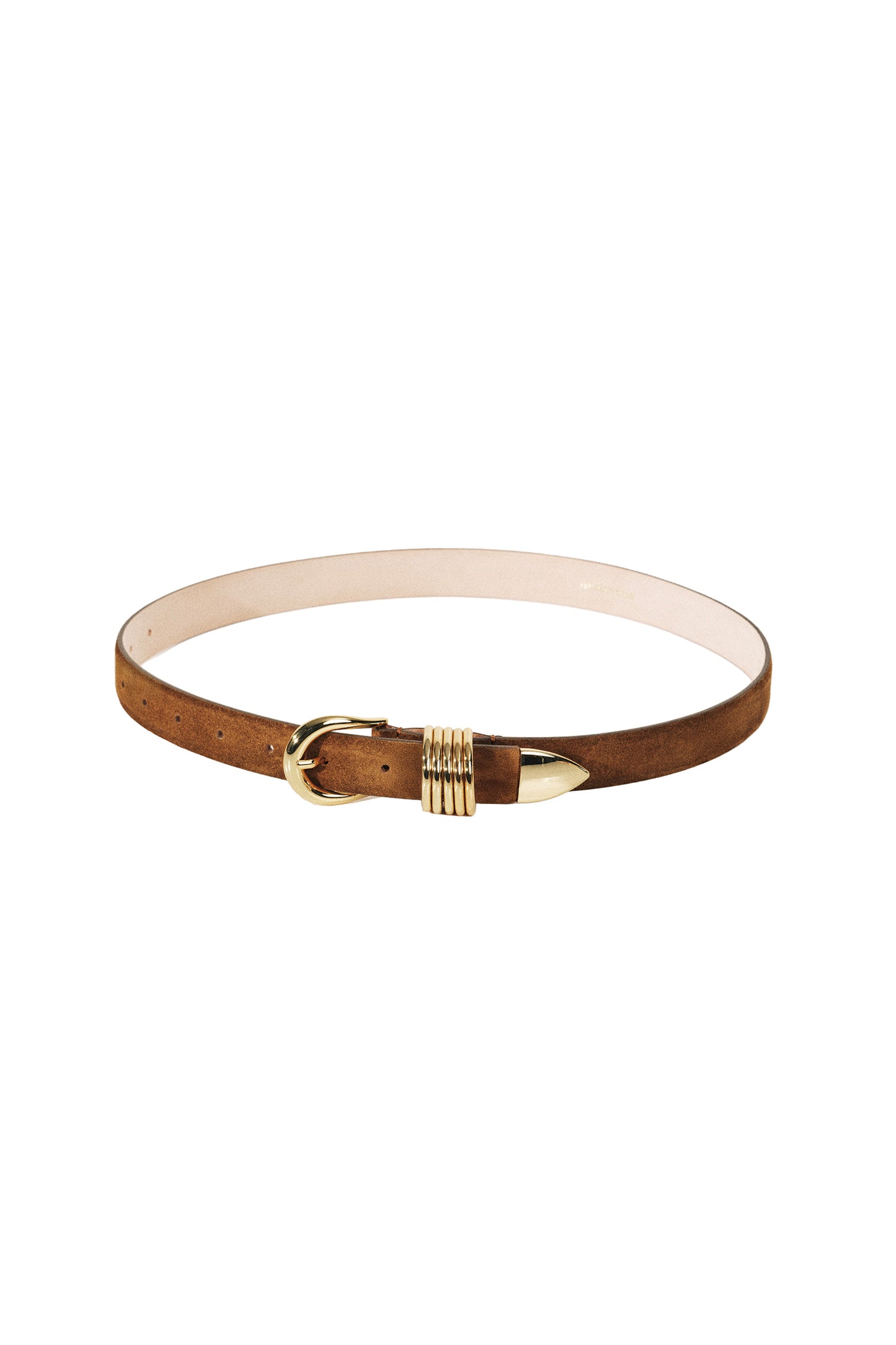 Hollyhock Suede Gold Belt