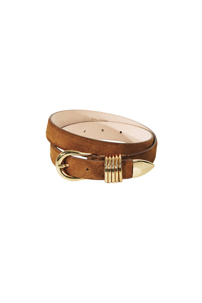 Hollyhock Suede Gold Belt