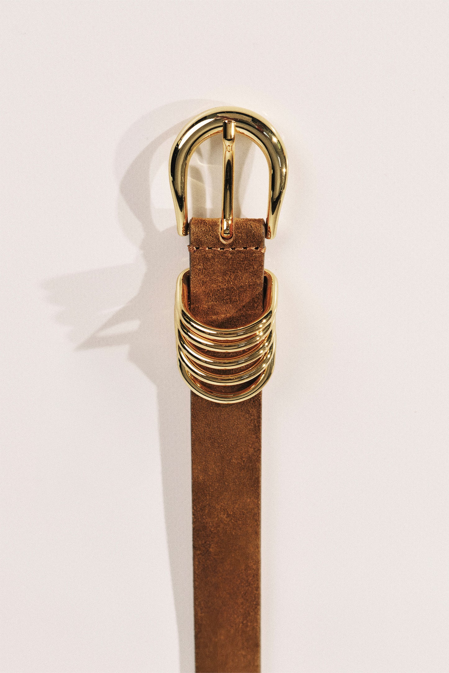 Hollyhock Suede Gold Belt