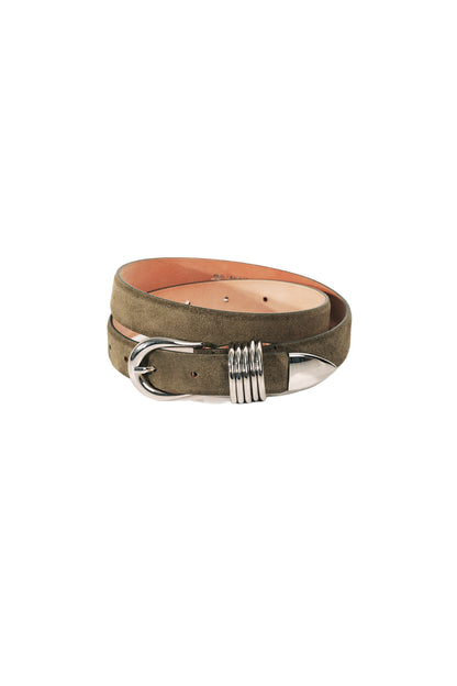 Hollyhock Suede Silver Belt