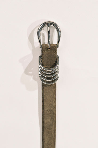Hollyhock Suede Silver Belt