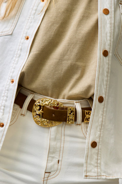Versaille Suede Gold Belt