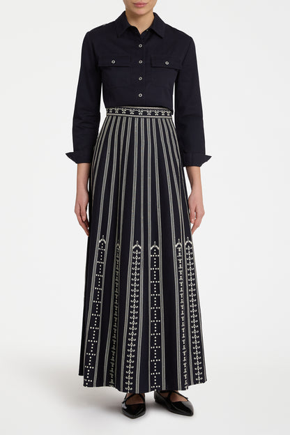 Camille Greek Mask Embroidery Skirt