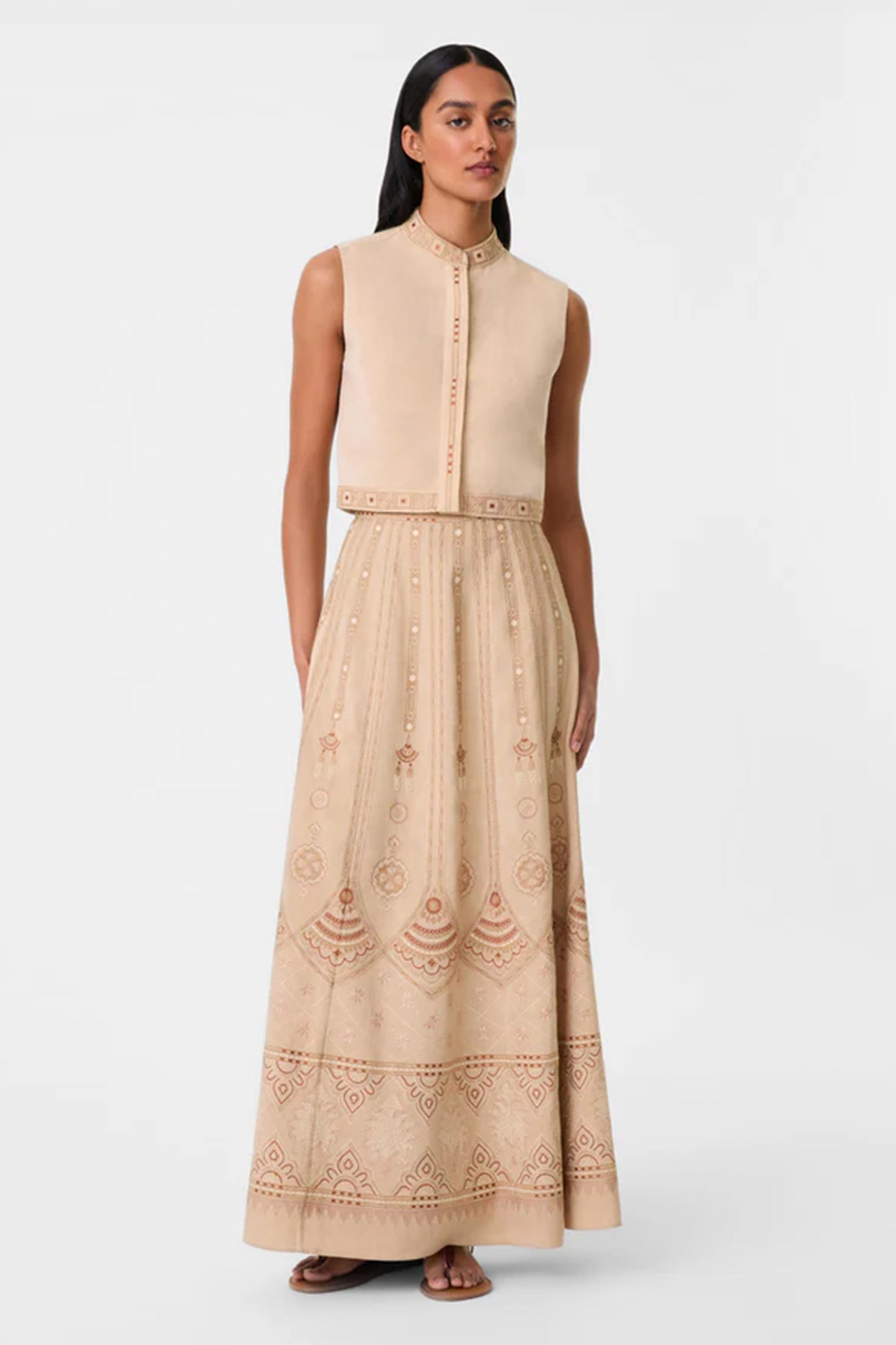 Camille Meridiana Embroidered Skirt