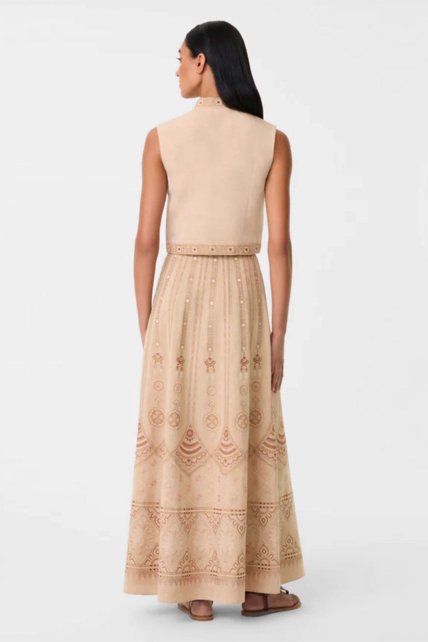 Camille Meridiana Embroidered Skirt