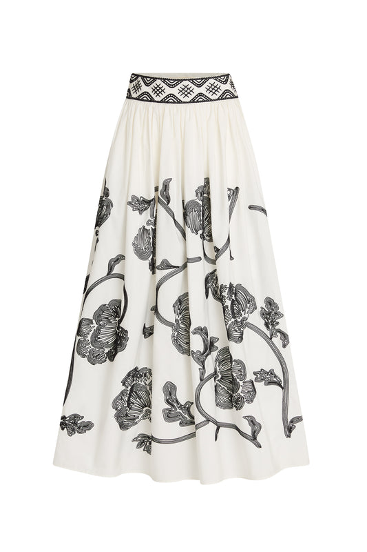 Ombretta 1 Peony Embroidery Skirt