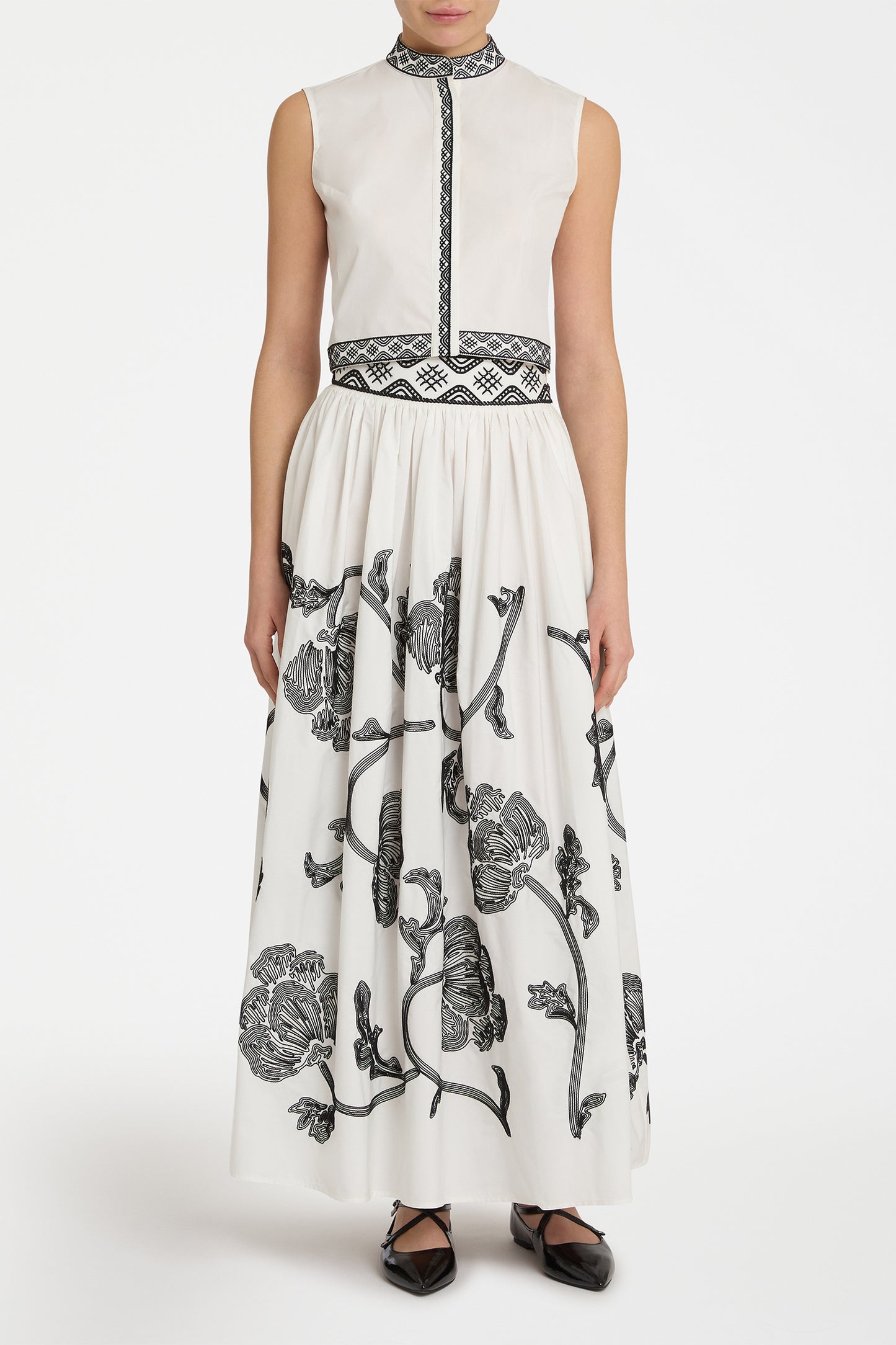 Andorra Peony Embroidery Top