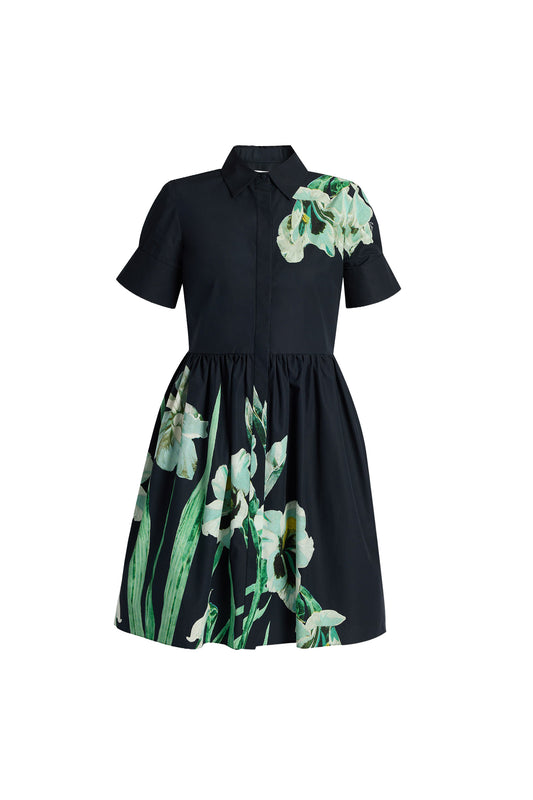 Floral Cotton Mini Short Sleeve Dress