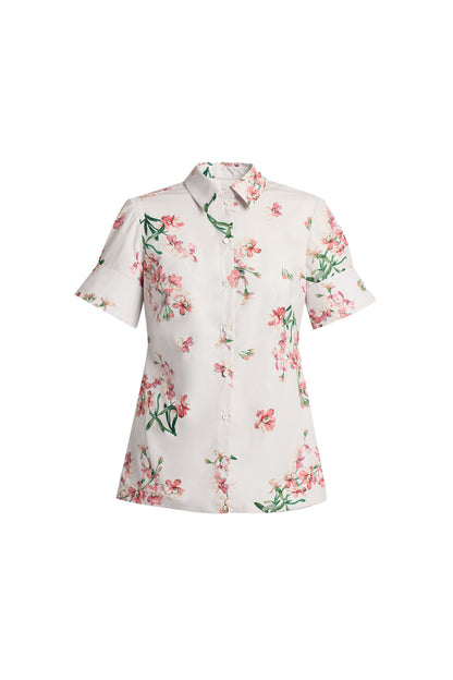 Floral Short Sleeve Cotton Shirt