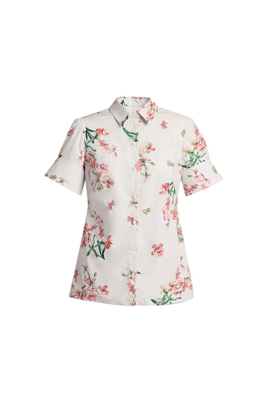 Floral Short Sleeve Cotton Shirt