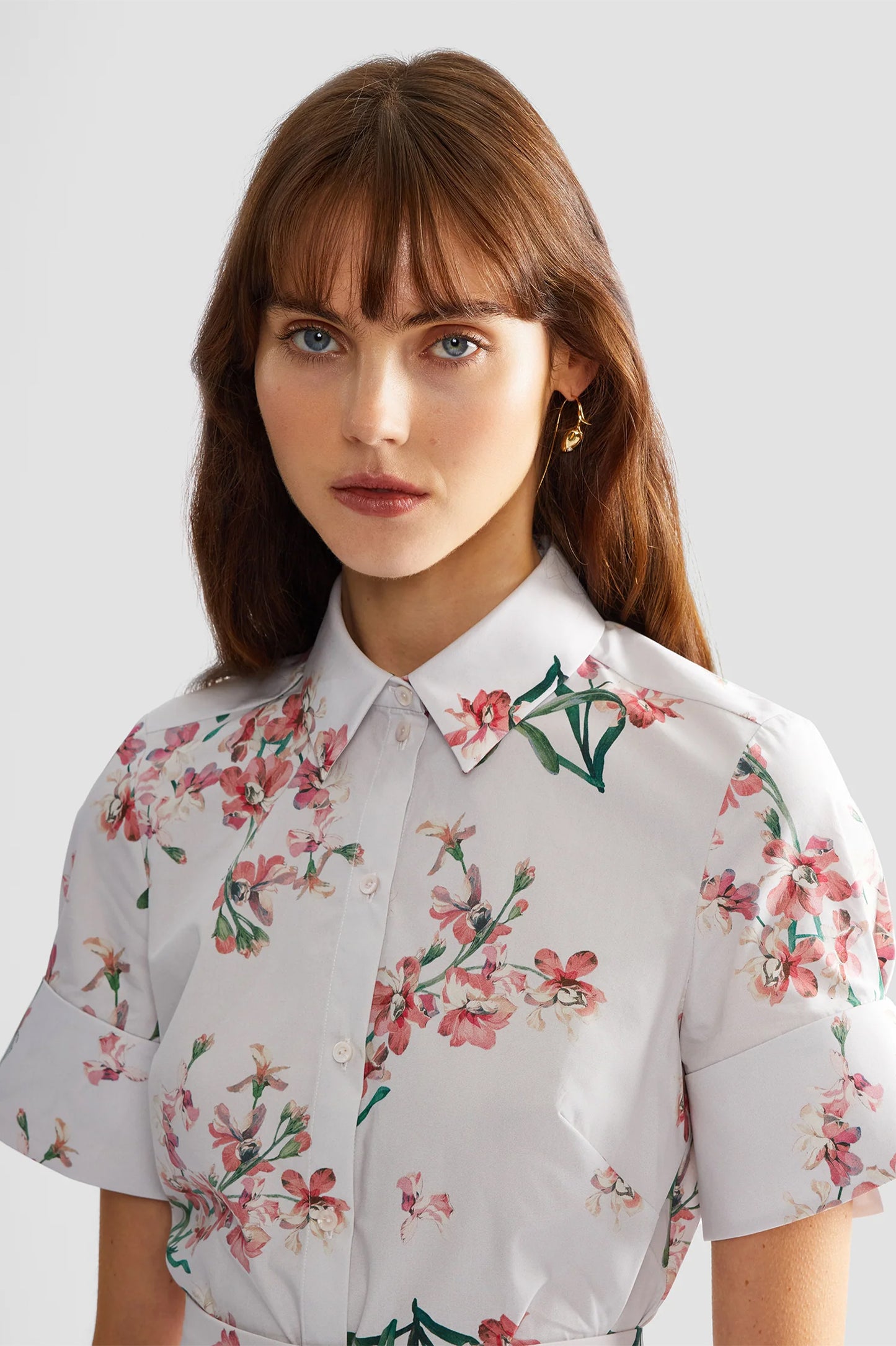 Floral Short Sleeve Cotton Shirt