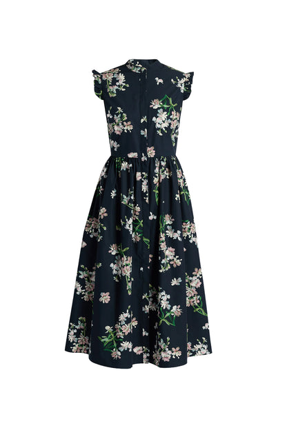 Floral Cotton Sleeveless Midi Dress
