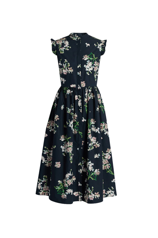 Floral Cotton Sleeveless Midi Dress