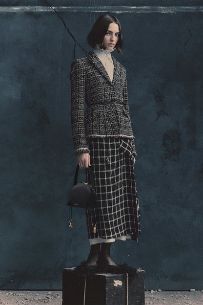Tweed Fitted Single Blazer