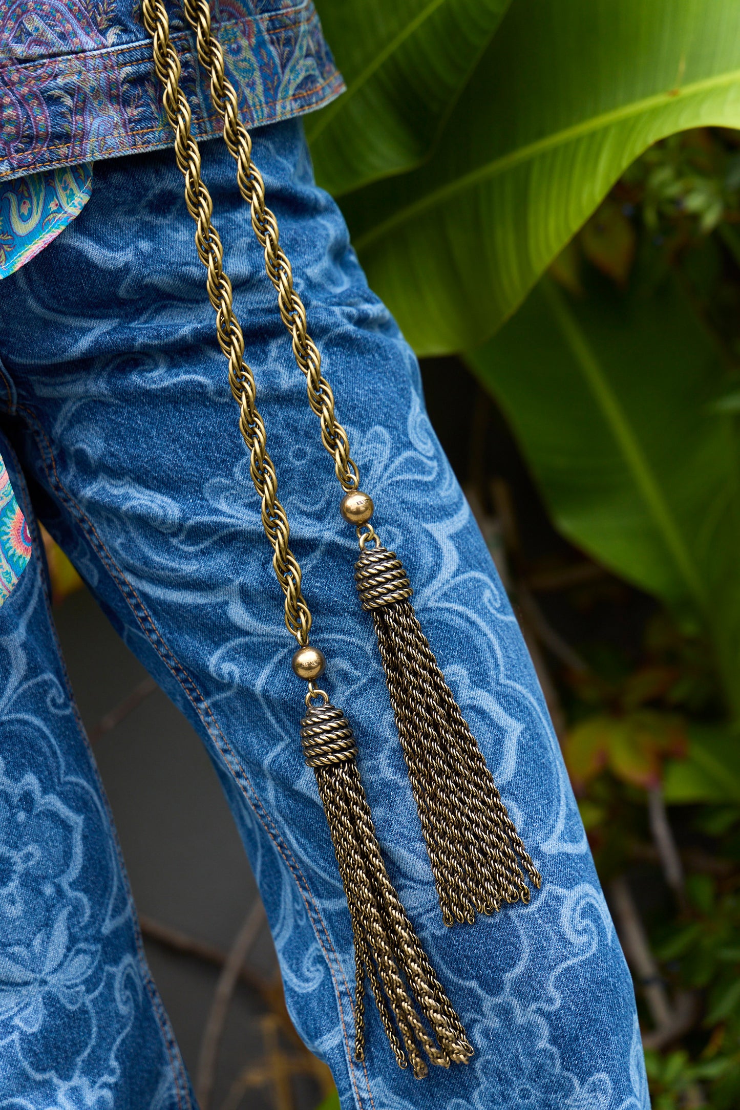 Braided Metal Tassel Belt