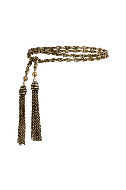 Braided Metal Tassel Belt