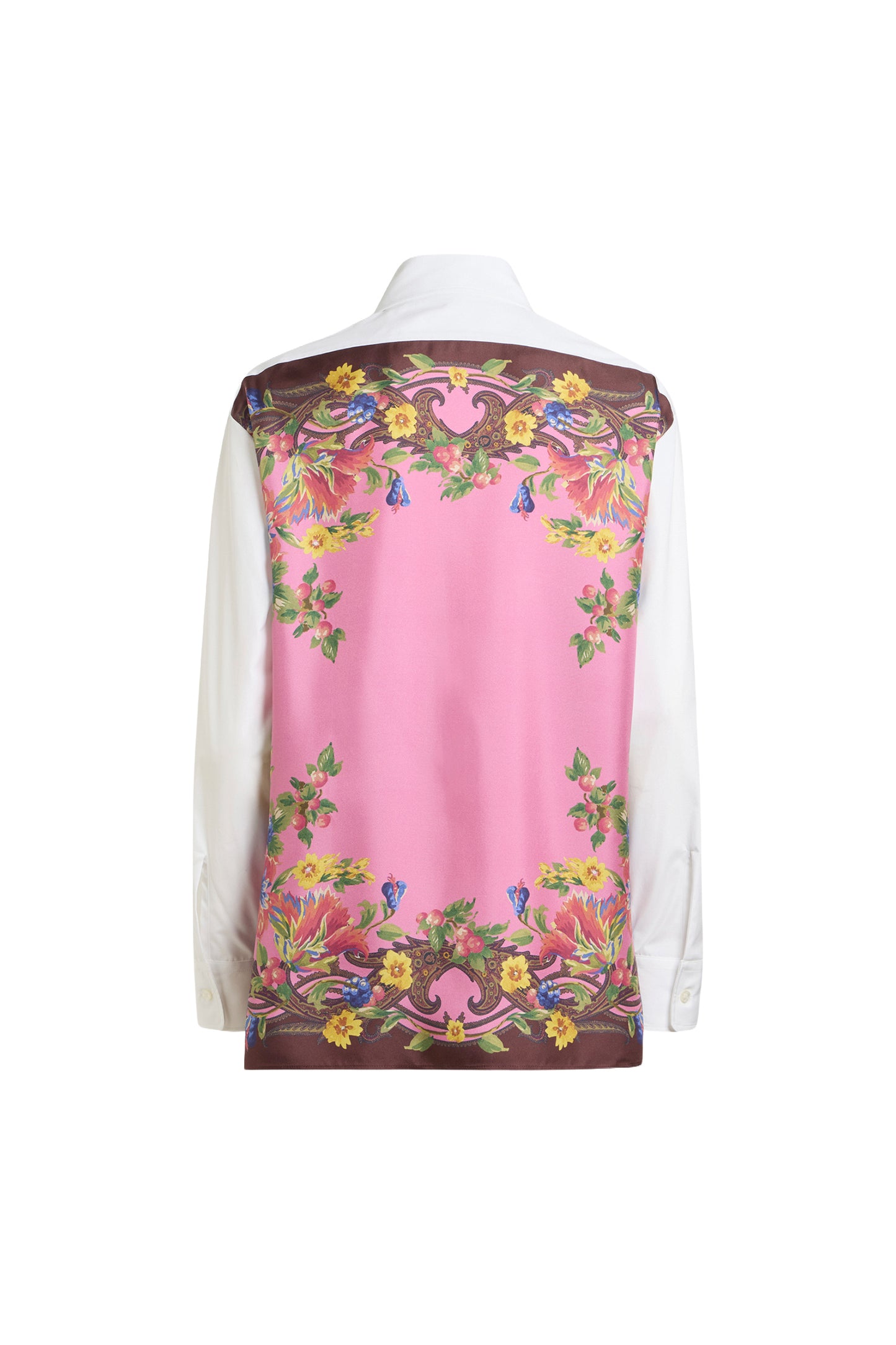 Cotton Silk Shirt with Printed Back