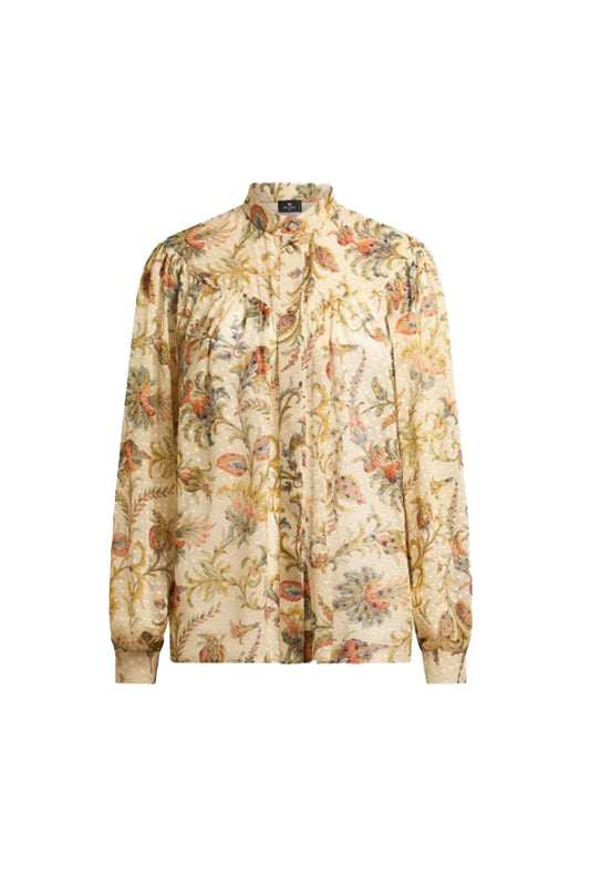 Flared Shirt with Pleating Detail
