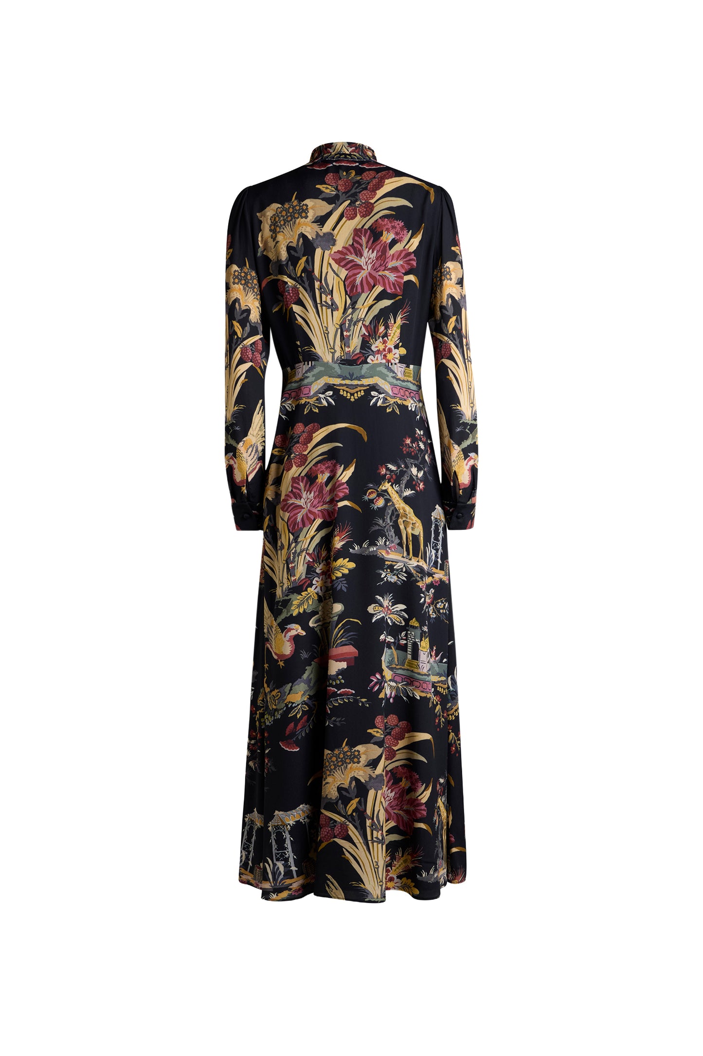 Floral and Animal Print Dress with Scarf