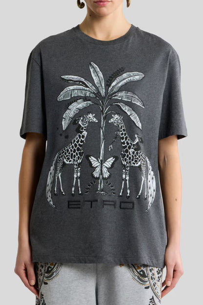 Giraffe Print Jersey T-Shirt