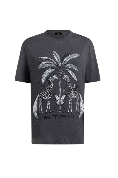 Giraffe Print Jersey T-Shirt
