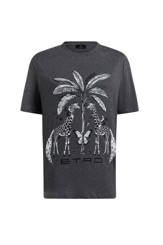 Giraffe Print Jersey T-Shirt