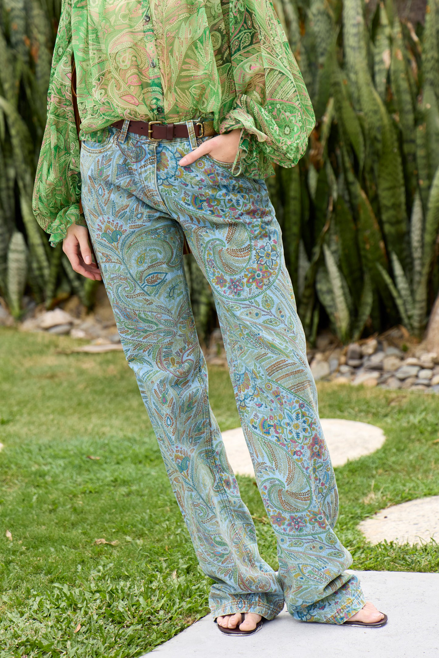 Leafy Paisley Jean