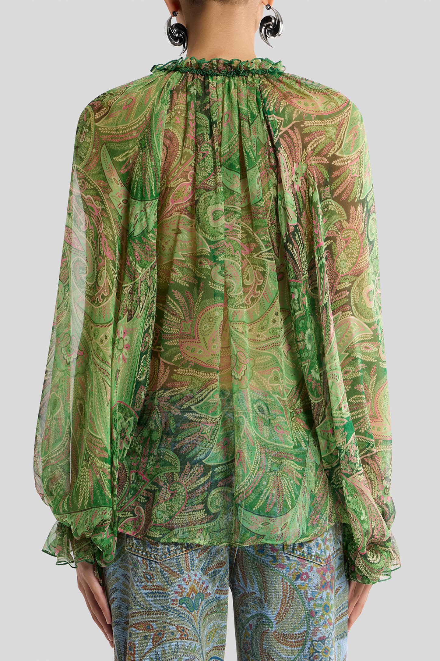 Leafy Paisley Ruffle Top