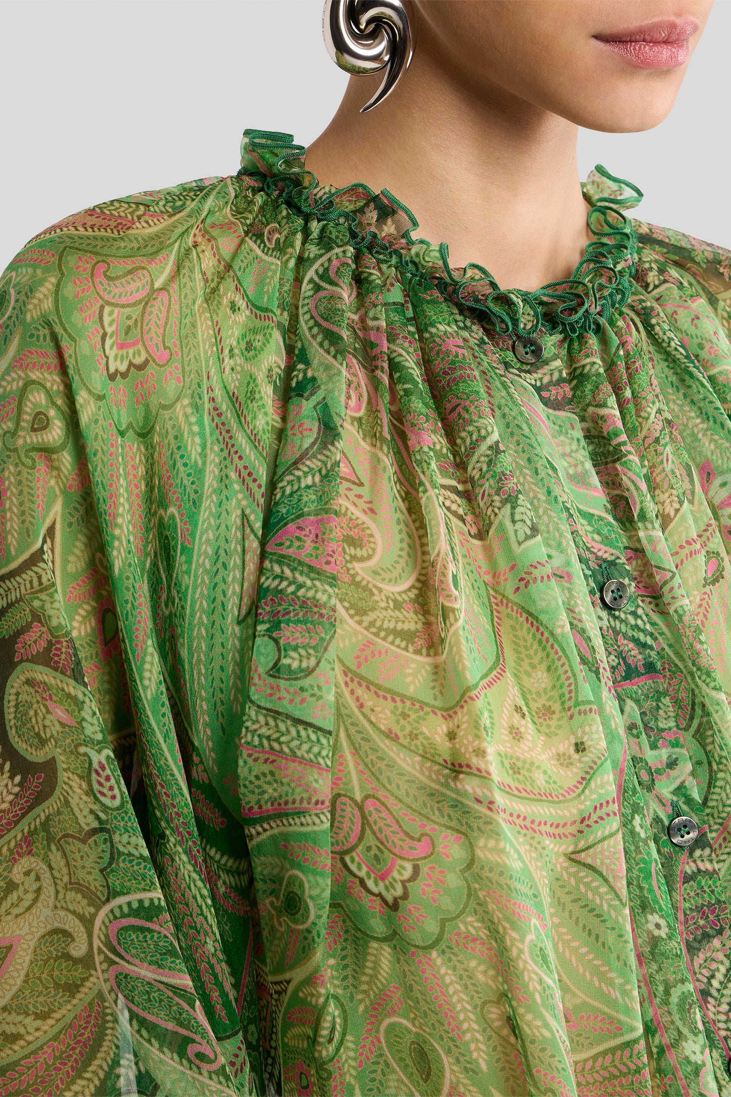 Leafy Paisley Ruffle Top