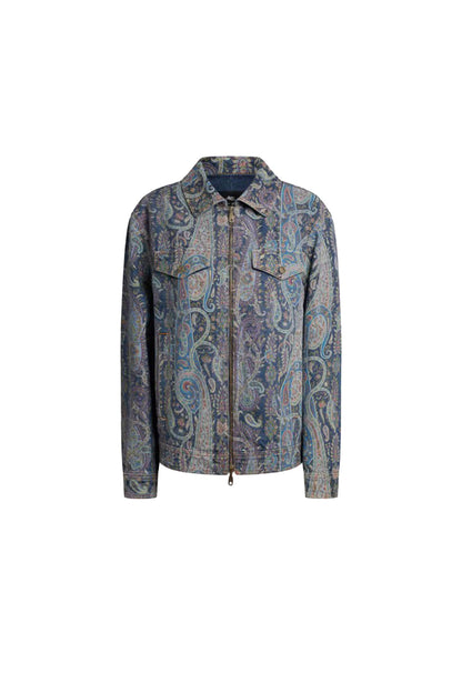 Loose Fit Denim Jacket with Zipper