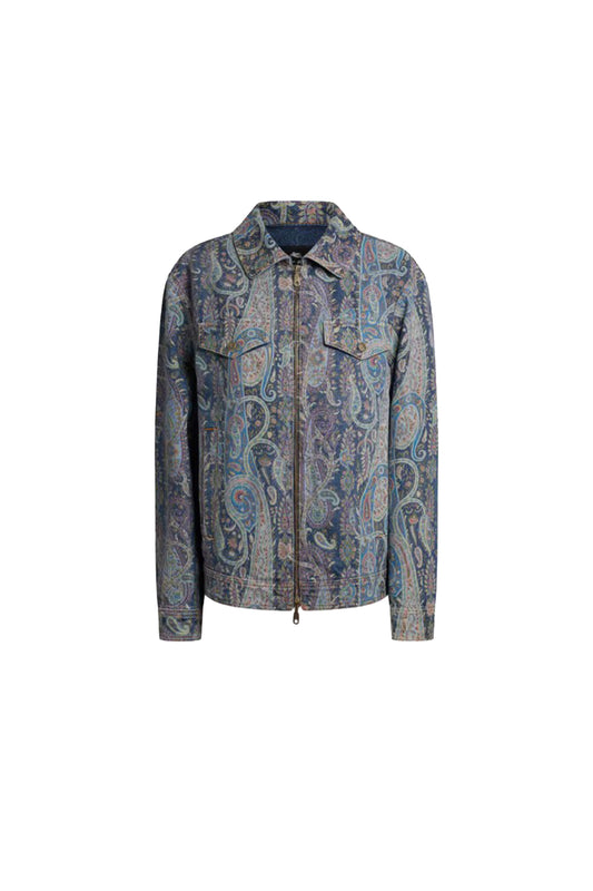 Loose Fit Denim Jacket with Zipper