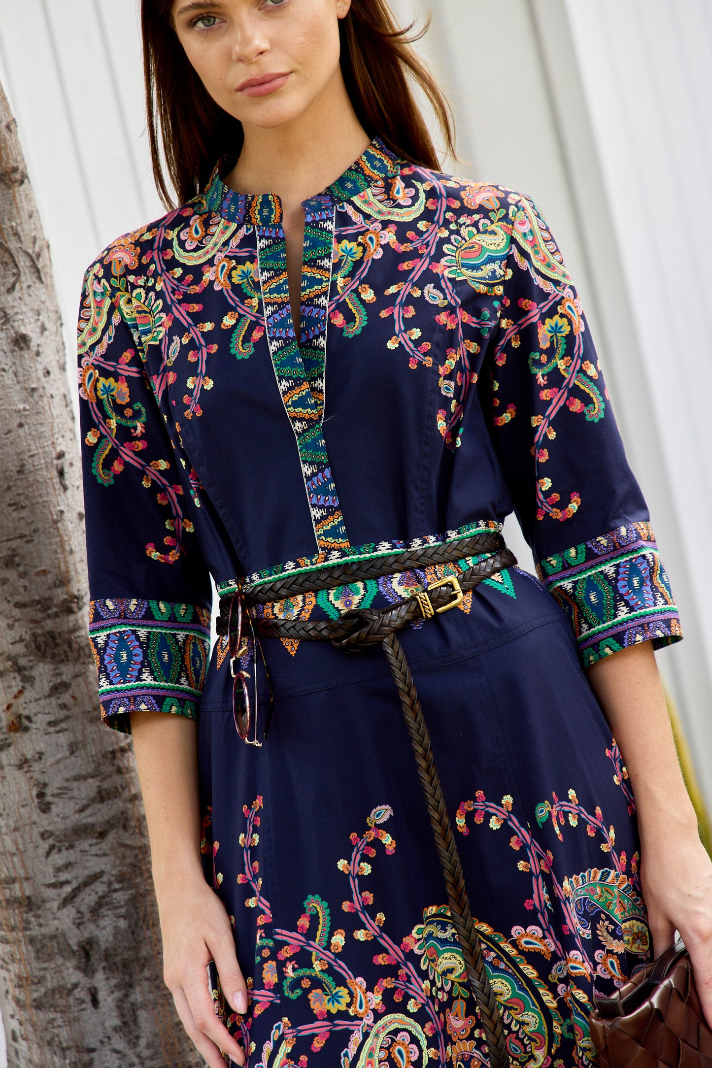 Maxi Shirt Dress with Hem Flounce