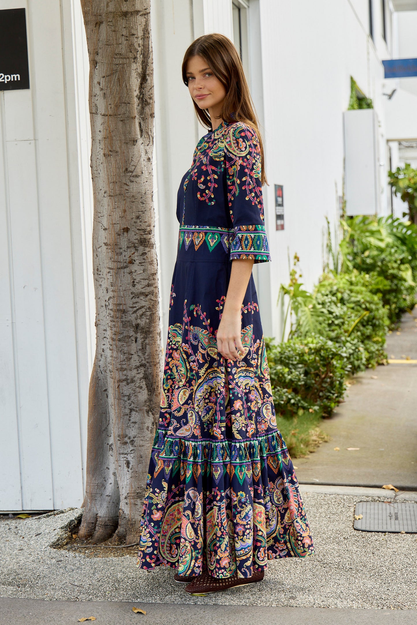 Maxi Shirt Dress with Hem Flounce