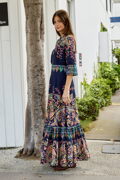 Maxi Shirt Dress with Hem Flounce