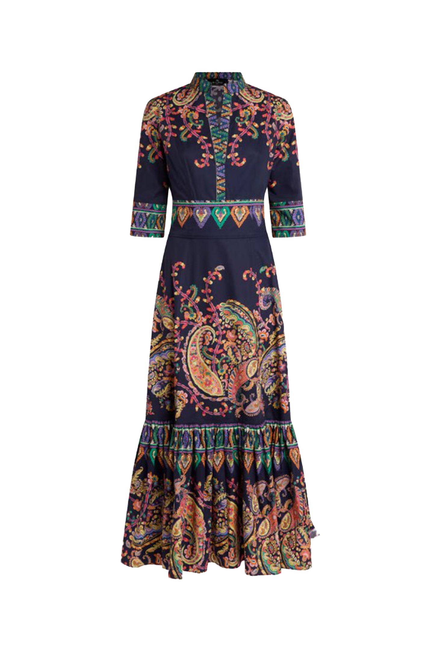 Maxi Shirt Dress with Hem Flounce