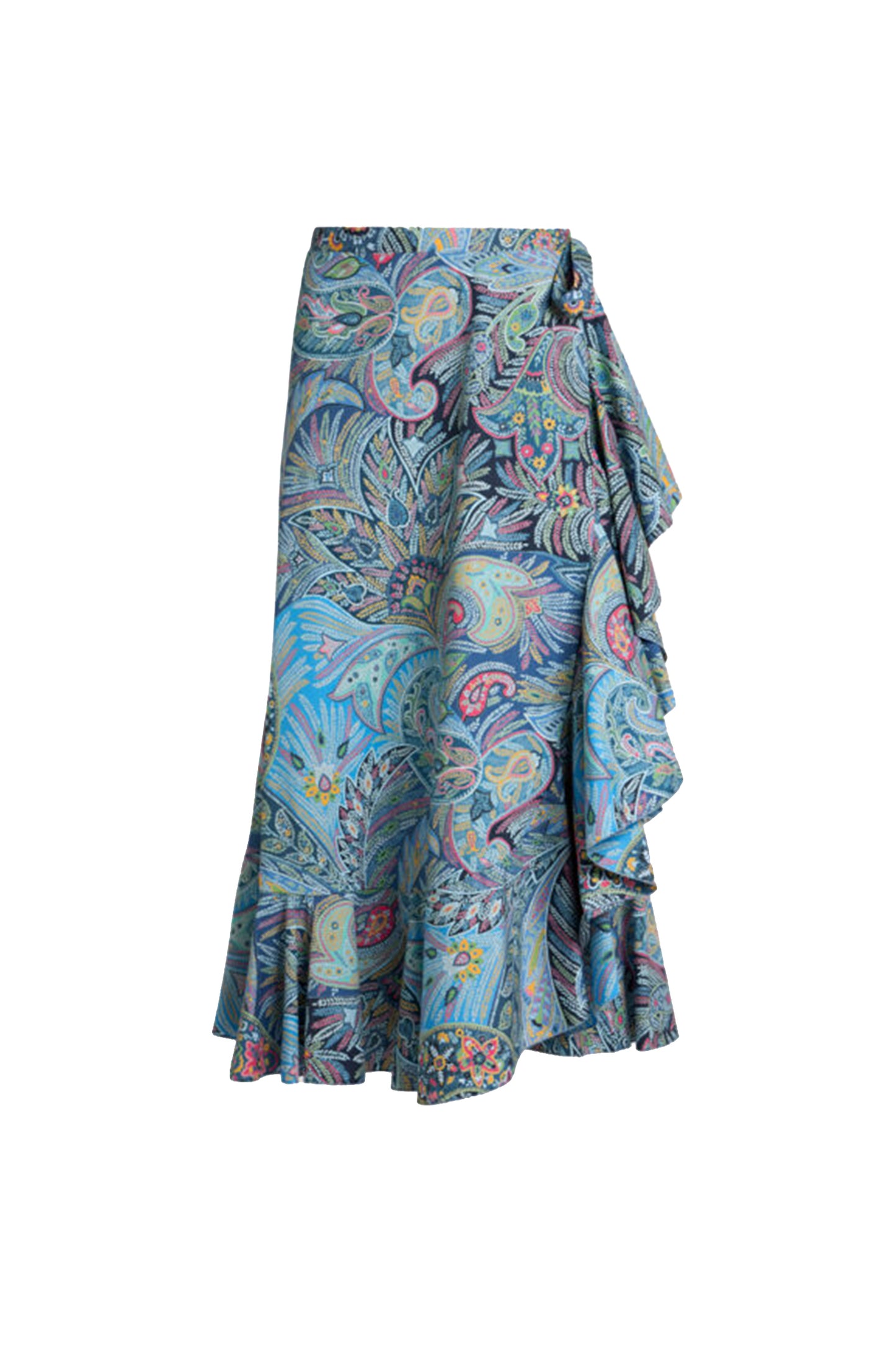 Maxi Wrap Skirt with Hem Flounce
